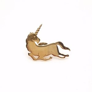Unicorn Vintage Avon Goldtone Jewelry Lapel Pin Tie Tack, Mystical Fairytale
